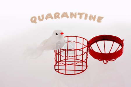Foto de "Stay home message for self quarantine to stop virus spread." - Imagen libre de derechos