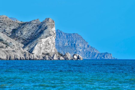 Foto de Cabo Alchak en el lado de Sudak. - Imagen libre de derechos