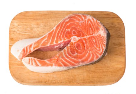 Photo for "Salmon. Fresh Raw Salmon Red Fish Steak" - Royalty Free Image