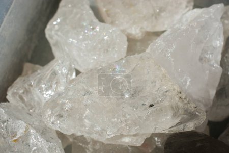Photo for "crystal quartz gem stone as natural mineral rock specimen" - Royalty Free Image