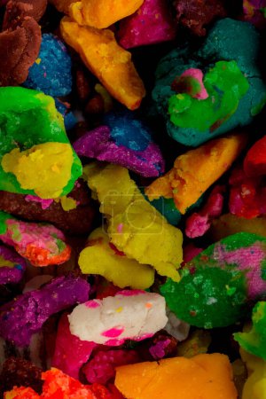 Photo for "Dry colorful play dough in pieces" - Royalty Free Image