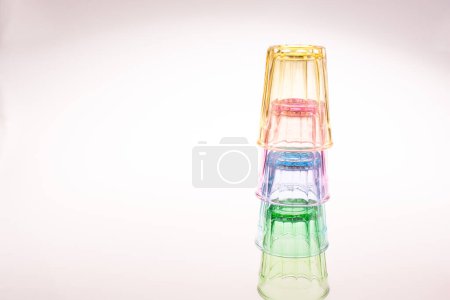 Photo for Colorful drinking glass background view - Royalty Free Image