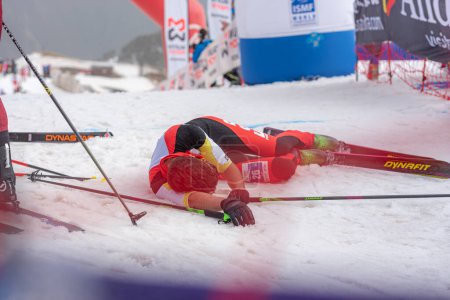 Photo for BONNET Rmi SUI in the finish line ISMF WC Championships Comapedrosa Andorra 2021 - Royalty Free Image
