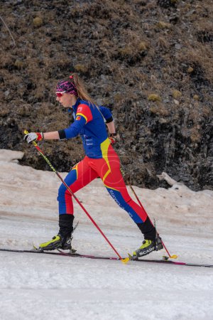 Téléchargez les photos : SEBASTIA BELLOBI Laia AND in the finish line ISMF WC Championships Comapedrosa Andorra 2021 Vertical Race. - en image libre de droit