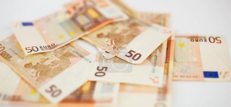Téléchargez les photos : Euro banknotes. 50 euro money. Money finance earning sector concept - en image libre de droit