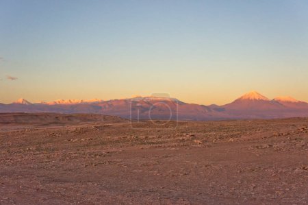 Photo for "Atacama Desert, Natural landscape with Licancabur Volcano, Chile, South America" - Royalty Free Image