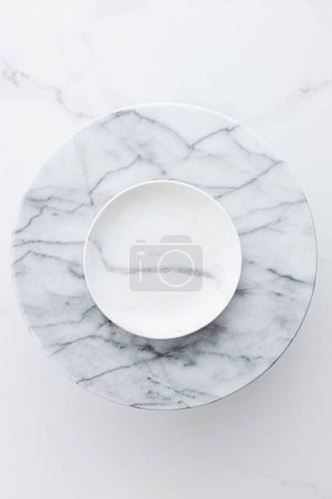 Photo for Marble plate as flat lay background, food flat lay and menu - Royalty Free Image