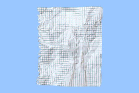 Photo for "Crumpled white sheet of paper from a student notebook" - Royalty Free Image