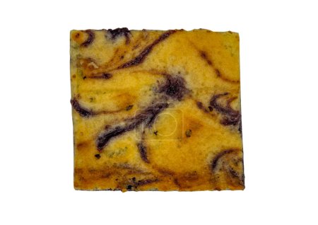 Photo for "Marble loaf cake with Chocolate glaze isolated on white background with clipping path." - Royalty Free Image
