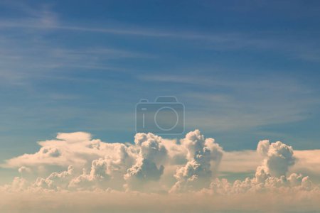 Photo for "Beautiful blue sky with clouds background.Sky clouds, Sky with clouds weather nature cloud blue. " - Royalty Free Image