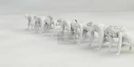 Photo for 3 d rendering of a group of people in a white background - Royalty Free Image