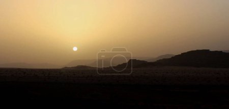 Photo for Scenic view of peaceful sunset over the mountains, Jordan - Royalty Free Image