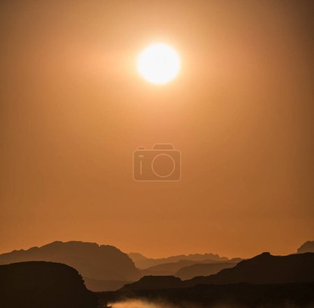 Photo for Picturesque sunset over the mountains, Jordan - Royalty Free Image