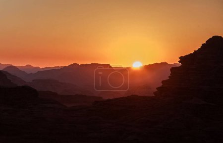 Photo for Nature scene of sunset at the mountains, Jordan - Royalty Free Image