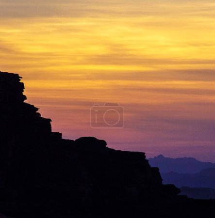 Photo for Sunset scenery at the mountains range, Jordan - Royalty Free Image
