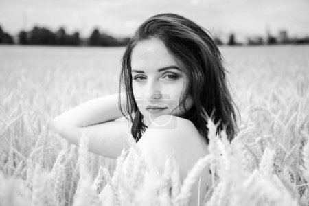 Photo for Sensual female portrait of woman outdoor - Royalty Free Image