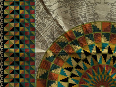 Photo for Abstract fabric backdrop. Ancient Inka Art - Royalty Free Image