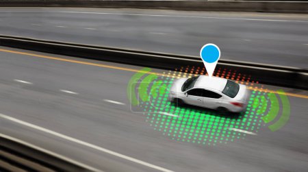 Téléchargez les photos : Smart voiture autonome, image colorée - en image libre de droit