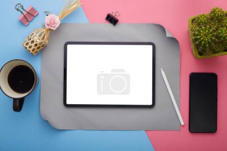 Photo for Tablet isolated screen of work space - Royalty Free Image