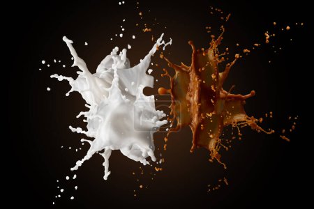 Téléchargez les photos : Café avec éclaboussures de lait - en image libre de droit