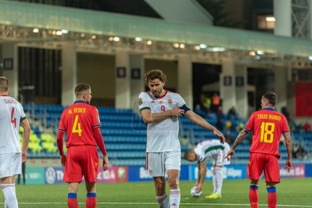 Téléchargez les photos : Szalai HUN en action dans le Qatar 2022 World Cup Qualifying match Andorre vs Hongrie - en image libre de droit