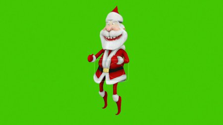 Photo for "The dance of a cheerful Santa Claus. The Concept of Christmas. 3D Rendering" - Royalty Free Image