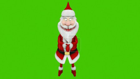 Téléchargez les photos : "La danse d'un joyeux Père Noël. Le concept de Noël. Rendu 3D
" - en image libre de droit