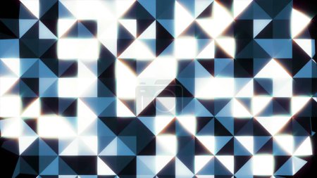 Photo for Abstract motion graphics with sparkling blue triangles. - Royalty Free Image