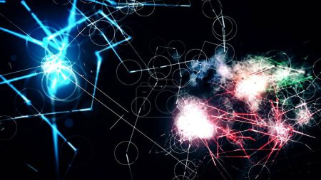 Photo for "Abstract Loopable CGI motion graphics with sci-fi fantasy and neon lines" - Royalty Free Image