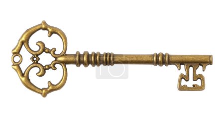 Téléchargez les photos : "Vintage vieille clé isolée sur fond blanc
." - en image libre de droit