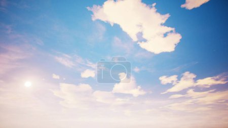 Photo for "Cloudscape with summer sun. 3D rendering" - Royalty Free Image