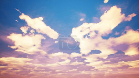 Téléchargez les photos : "Cloudscape with summer sun. 3D rendering" - en image libre de droit
