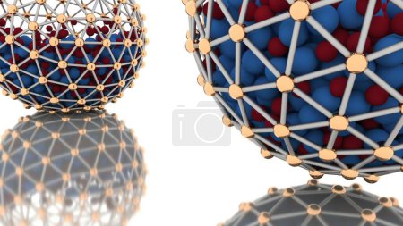 Téléchargez les photos : "Graphiques de mouvement CGI abstraits avec des sphères fantastiques rendu 3D" - en image libre de droit