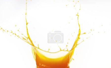 Téléchargez les photos : "Splash de jus d'orange sur blanc
" - en image libre de droit