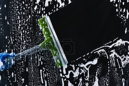 Photo for Glass cleaner window on background, close up - Royalty Free Image