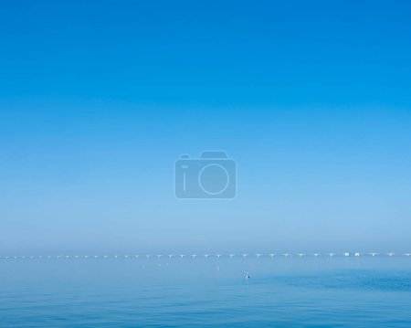 Photo for "zeelandbrug under blue sky in water landscape of zeeland in holland" - Royalty Free Image