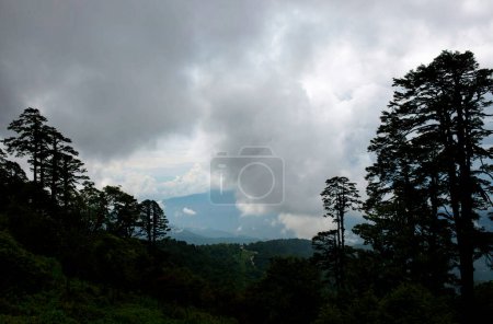 Photo for Landscape of scenic mountains range, nature of Bhutan - Royalty Free Image