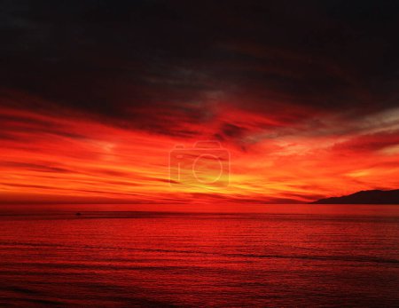 Téléchargez les photos : Charmante vue sur le paysage marin au coucher du soleil, la nature au Mexique - en image libre de droit