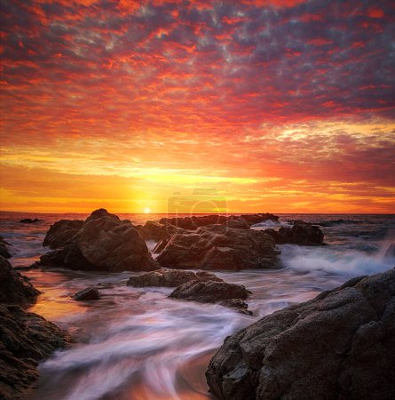 Téléchargez les photos : Bénéficiant d'un coucher de soleil sur le rivage, Mexique - en image libre de droit