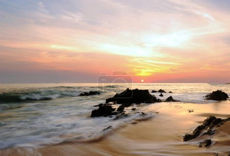 Photo for Enjoying seascape view during sunset, nature in Mexico - Royalty Free Image