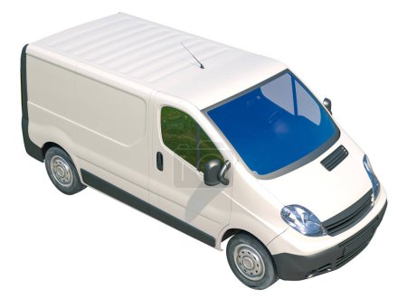 Photo for "White Delivery Van Icon" - Royalty Free Image