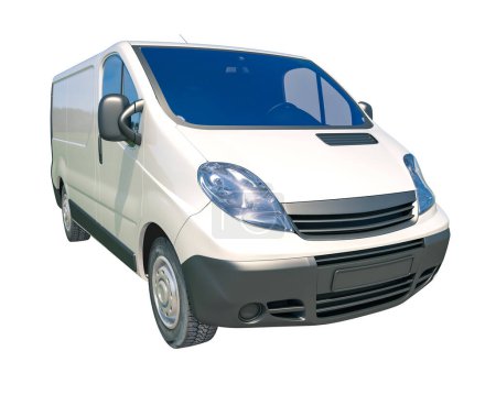 Photo for "White Delivery Van Icon" - Royalty Free Image