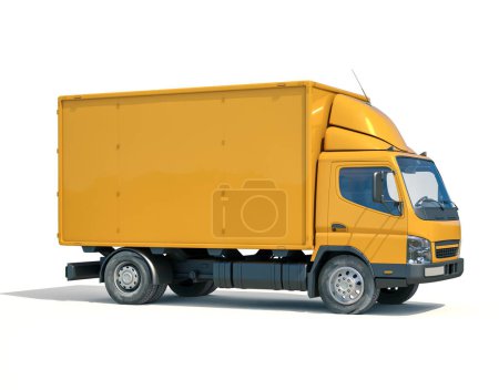 Téléchargez les photos : Icône de camion de livraison jaune - en image libre de droit