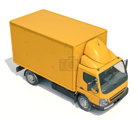 Téléchargez les photos : Yellow Delivery Truck Icon - en image libre de droit