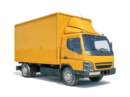Téléchargez les photos : Yellow Delivery Truck Icon - en image libre de droit
