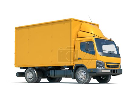Téléchargez les photos : Icône de camion de livraison jaune - en image libre de droit