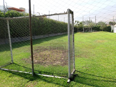 Foto de Campo de fútbol vacío vista de fondo - Imagen libre de derechos