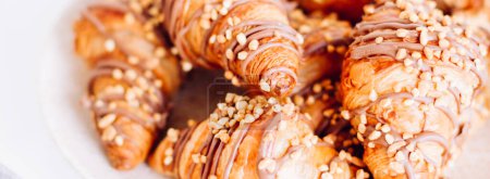 Photo for "Pastry, cookies and croissants, sweet desserts served at charity event, holiday background banner for luxury brand design" - Royalty Free Image