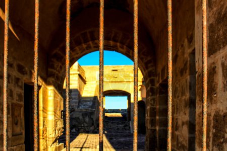 Photo for Fortress called San Miguel in Los Escullos beach in Almeria - Royalty Free Image