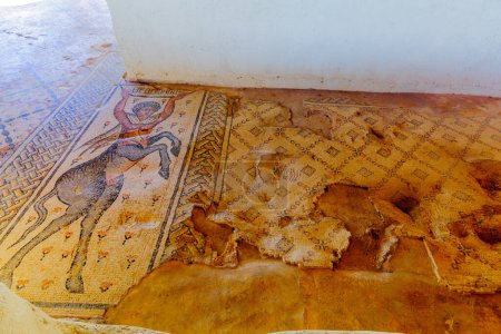 Foto de "Suelo de mosaico con figura de centauro, la casa del Nilo, Tzipori" - Imagen libre de derechos